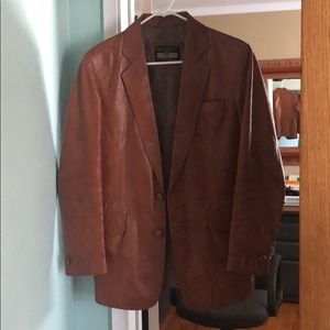 All leather brown jacket (hand tailored by GQ)
